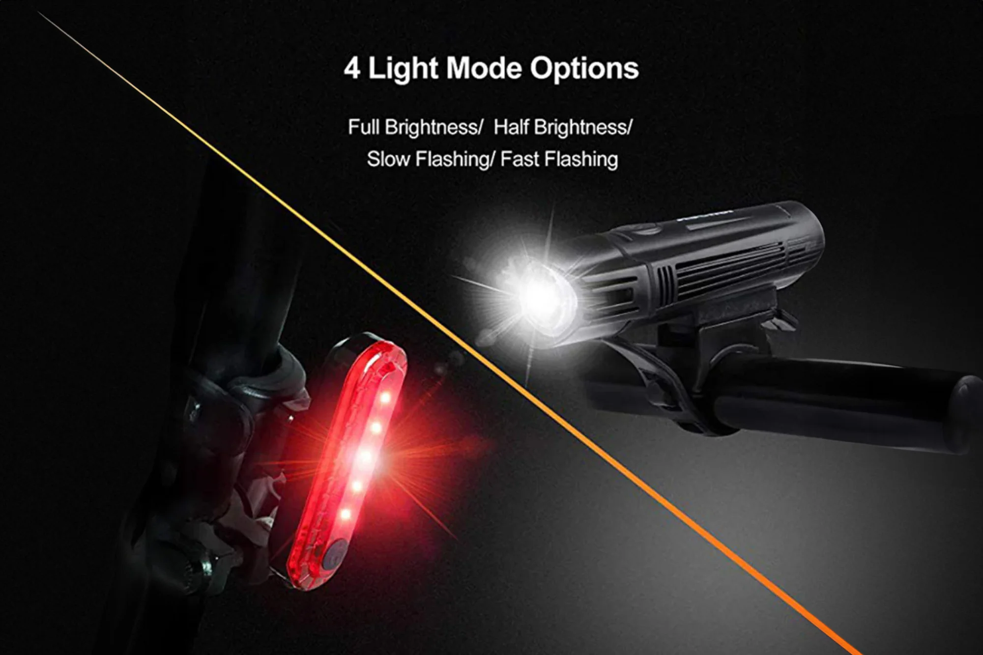 USB Rechargeable Front and Rear Light - Image 3