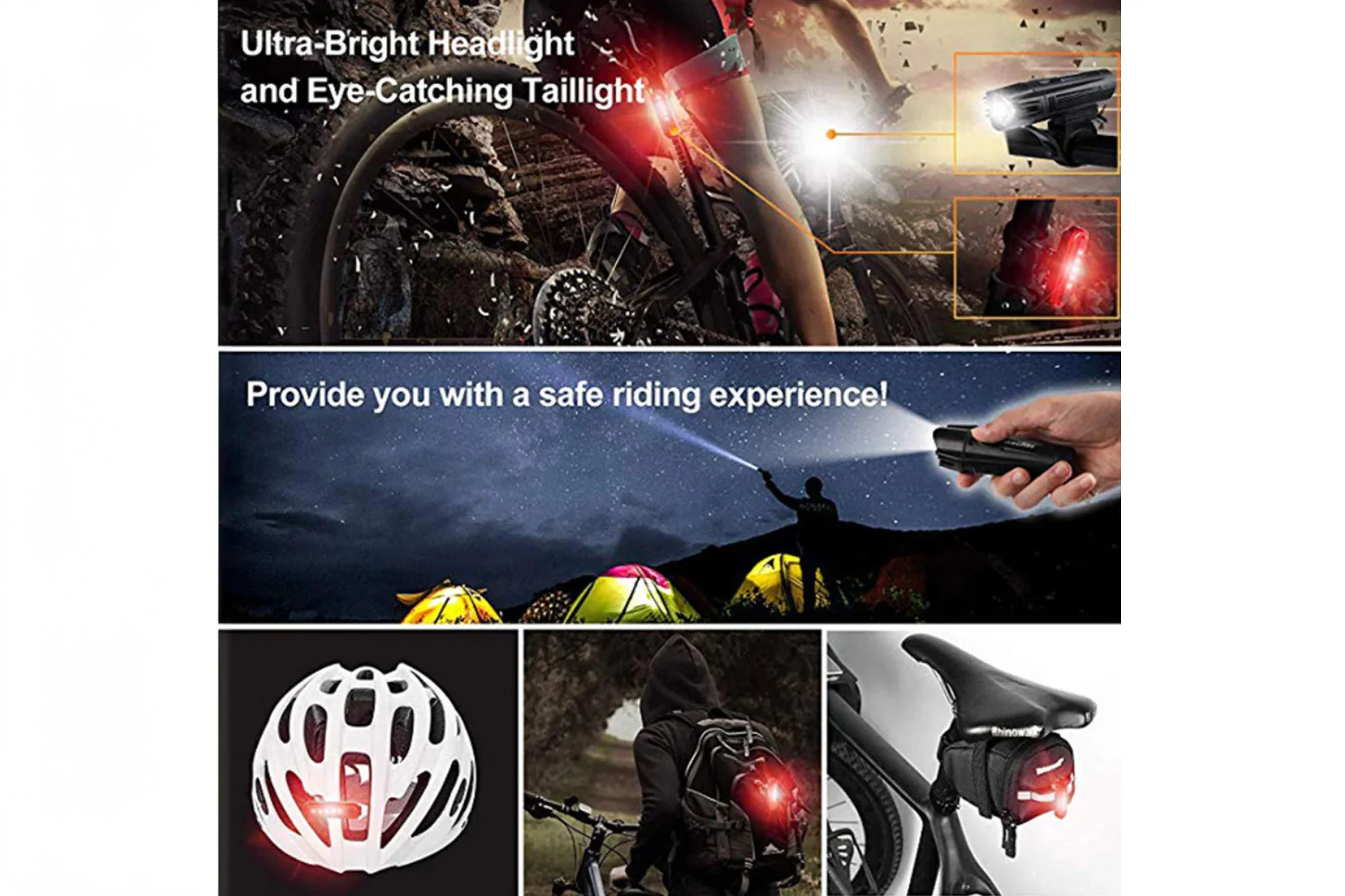 USB Rechargeable Front and Rear Light - Image 6